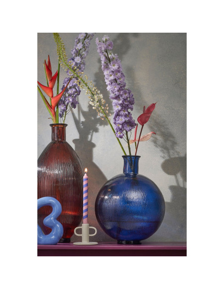 Vase bouteille en verre bleu foncé 42 cm La Granja