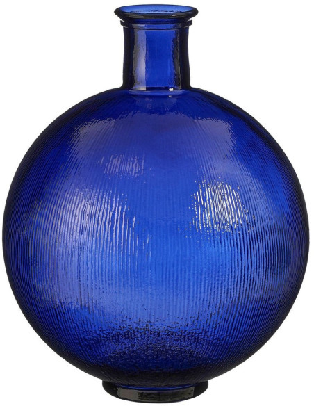 Vase bouteille en verre bleu foncé 42 cm La Granja
