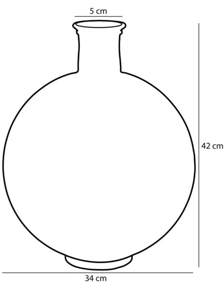 Vase bouteille en verre ambré 42 cm La Granja