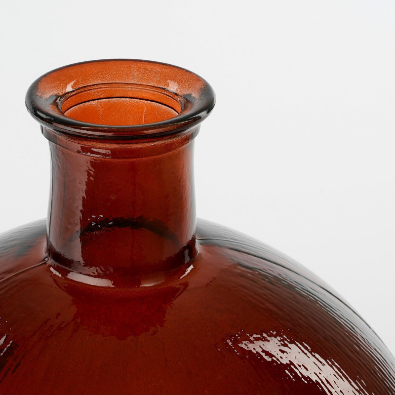 Vase bouteille en verre ambré 42 cm...