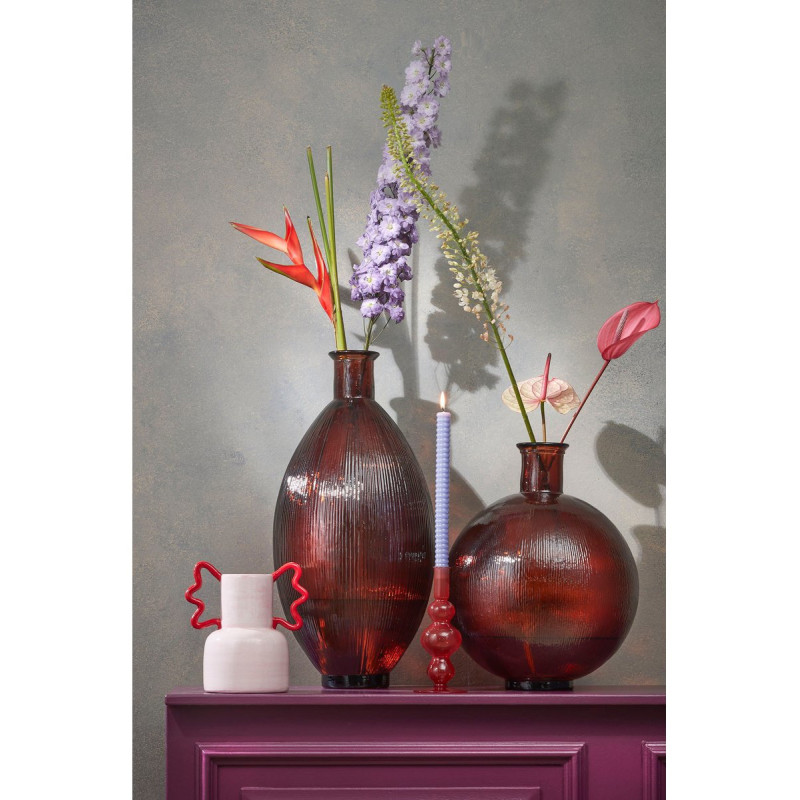 Vase bouteille en verre ambré 42 cm...