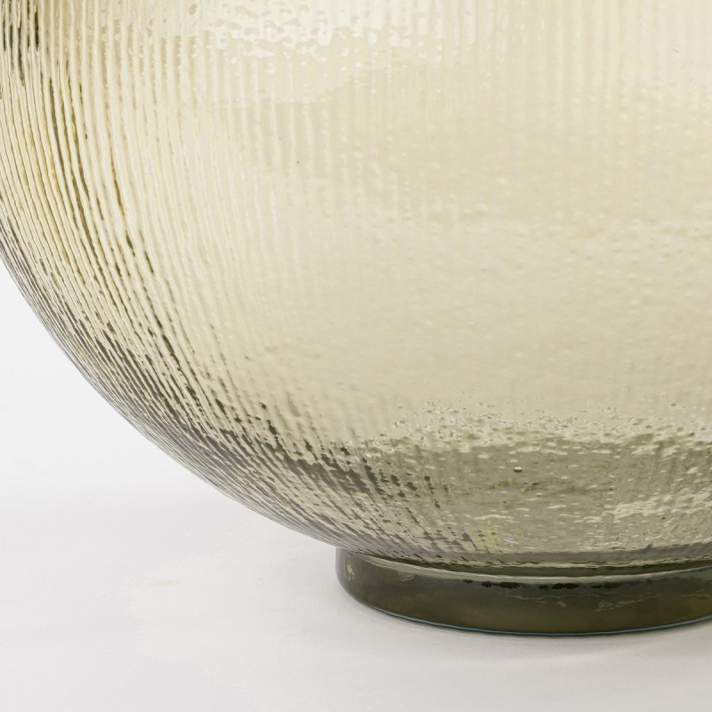 Vase bouteille en verre ambré clair...