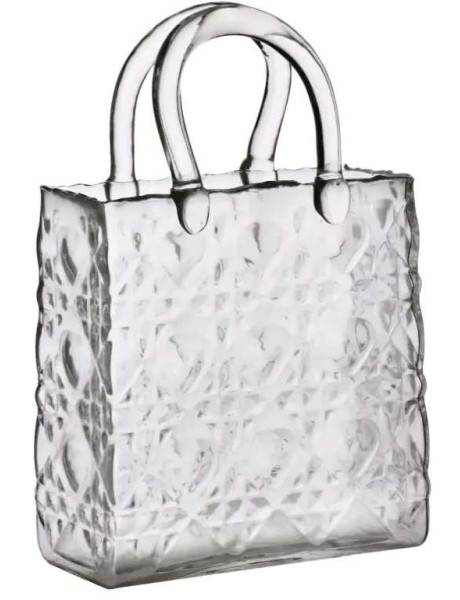 Vase sac à main verre transparent 19x8x30 cm Altare