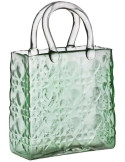 Vase sac à main verre vert transparent 19x8x30 cm Altare