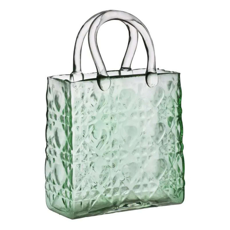 Vase sac à main verre vert...