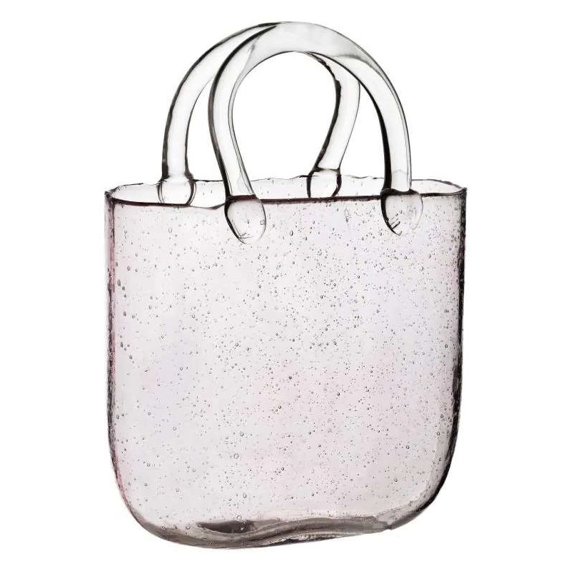 Vase sac à main verre rosé...