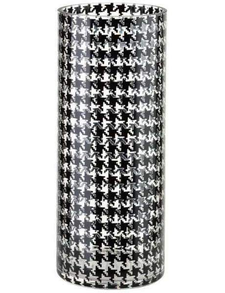 Vase cylindrique verre pied-de-poule 12x12x30 cm Biella