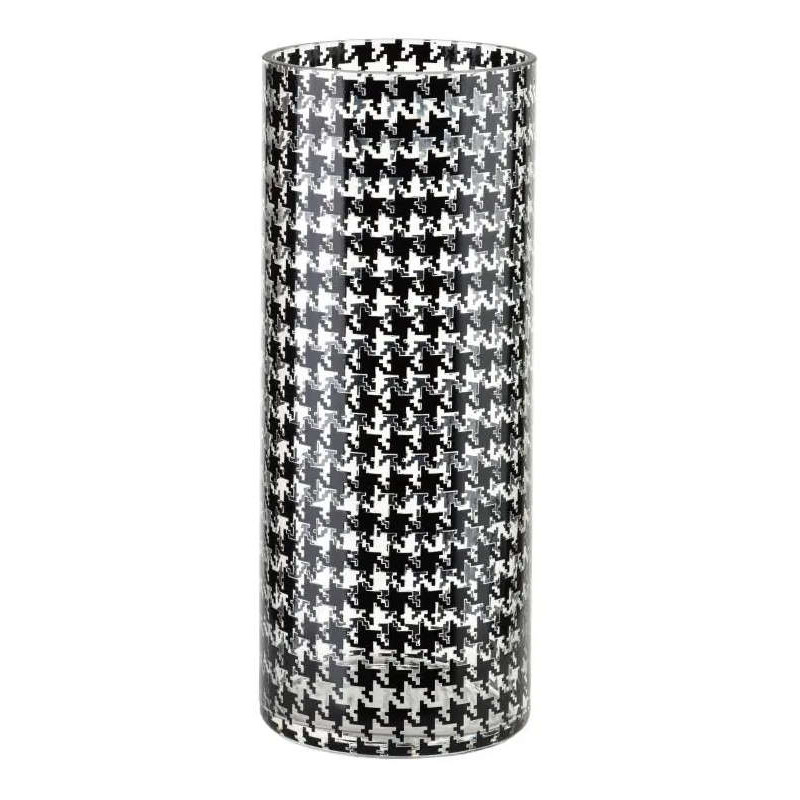 Vase cylindrique verre pied-de-poule...
