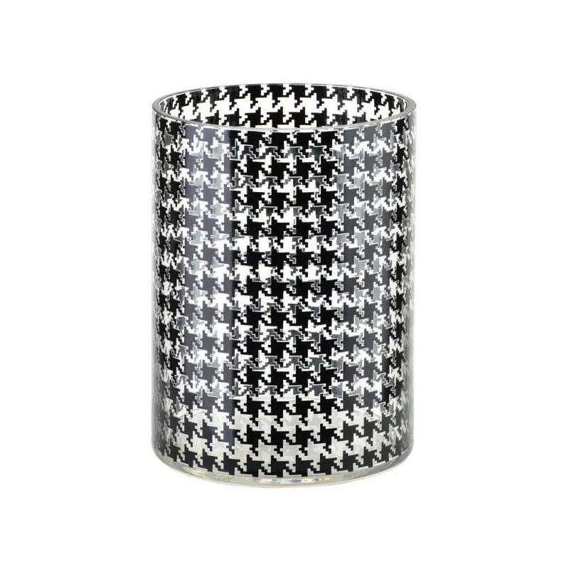 Vase cylindrique verre pied-de-poule...