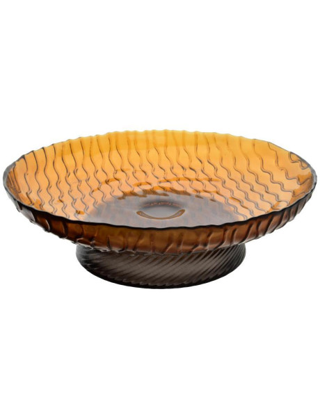 Coupe à fruits sur pied en verre ambré 29,5x29,5x8,5 cm...