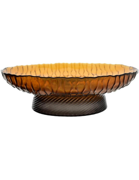 Coupe à fruits sur pied en verre ambré 29,5x29,5x8,5 cm Krosno