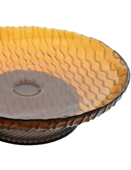 Coupe à fruits sur pied en verre ambré 29,5x29,5x8,5 cm Krosno