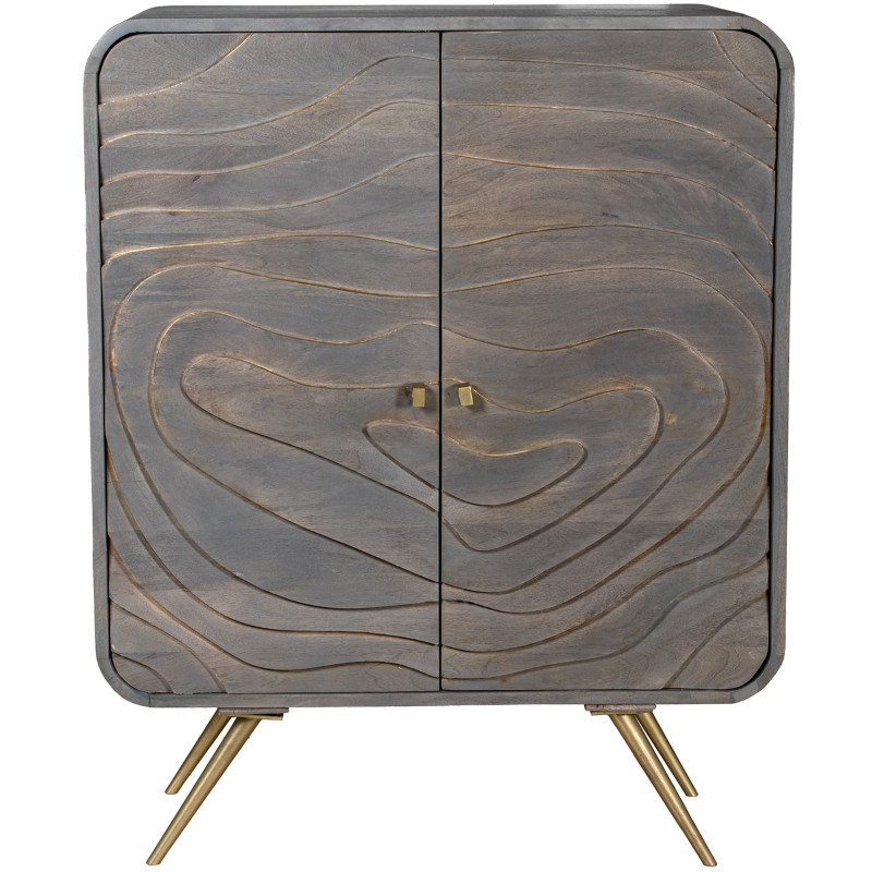 Buffet haut 2 portes en bois de...