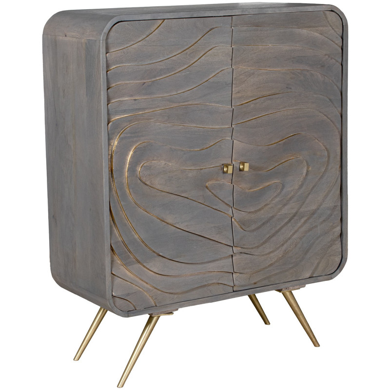 Buffet haut 2 portes en bois de...