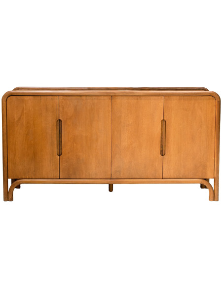 Buffet enfilade 4 portes en bois de manguier naturel 175x43x90 cm Sankheda