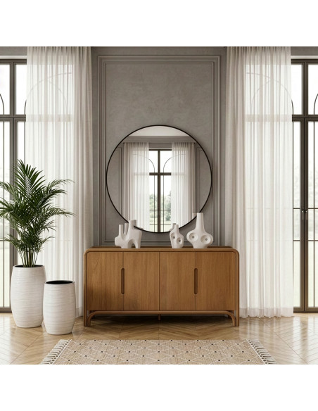 Buffet enfilade 4 portes en bois de manguier naturel 175x43x90 cm Sankheda