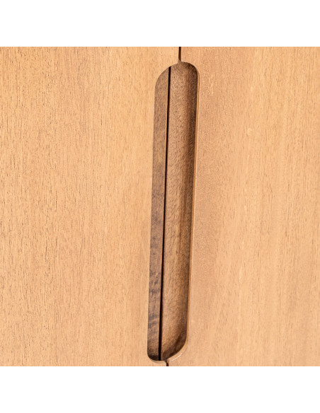 Meuble TV 4 portes en bois de manguier naturel 160x40x50 cm Sankheda