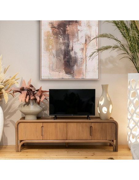 Meuble TV 4 portes en bois de manguier naturel 160x40x50 cm Sankheda