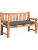 Banc de jardin en teck avec coussin gris foncé 150x61x93 cm Painswick