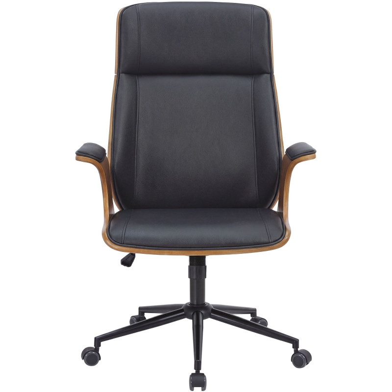 Fauteuil de bureau noir et noyer à...