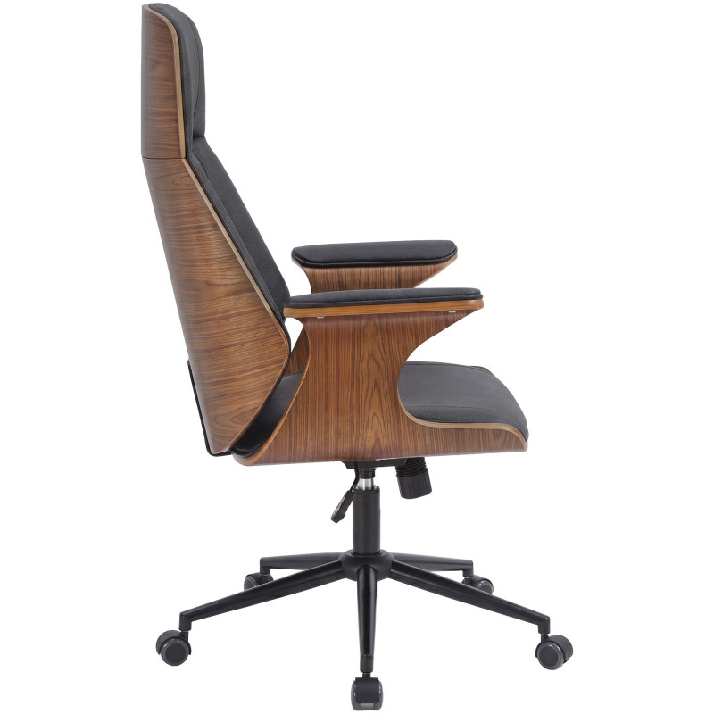 Fauteuil de bureau noir et noyer à...