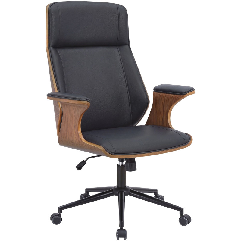 Fauteuil de bureau noir et noyer à...