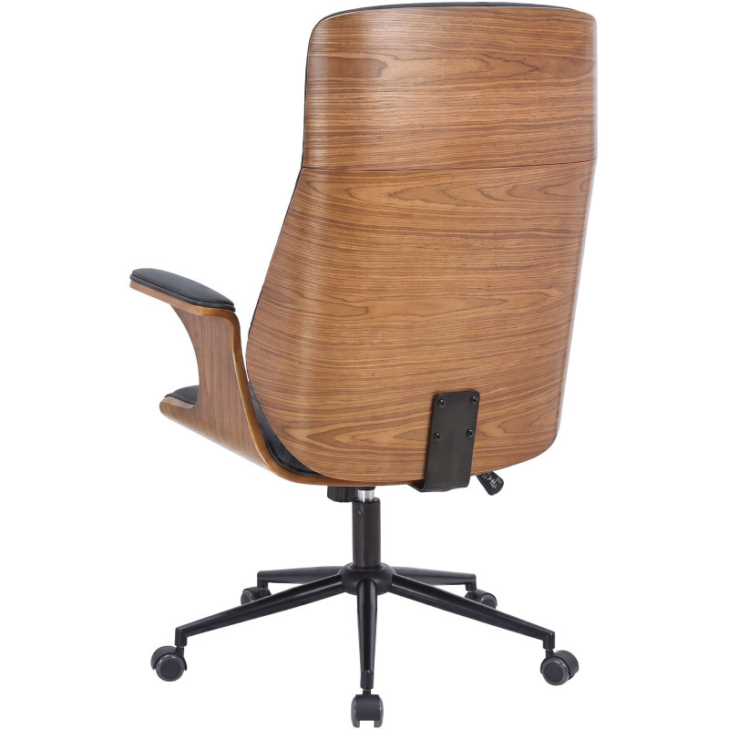 Fauteuil de bureau noir et noyer à...
