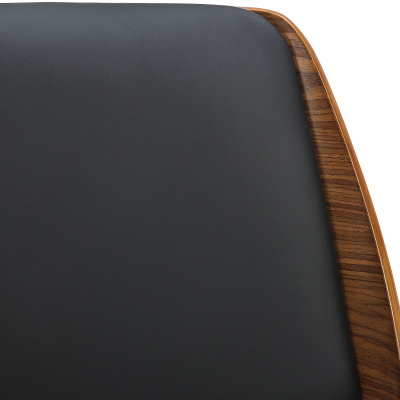 Chaise de bureau noire et noyer à...