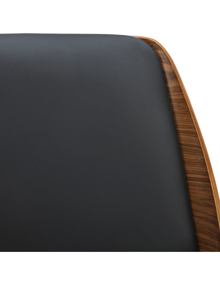 Chaise de bureau noire et noyer à roulettes Korycany