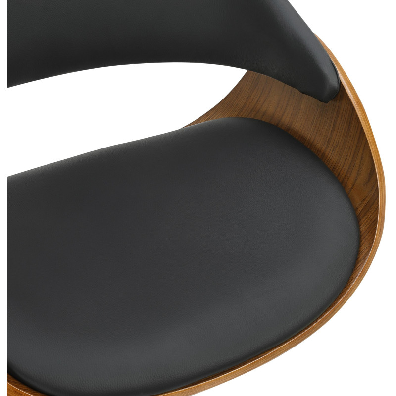 Chaise de bureau noire et noyer à...