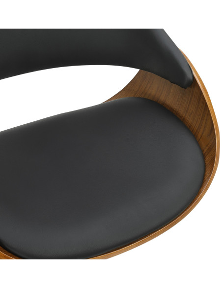 Chaise de bureau noire et noyer à roulettes Laholm