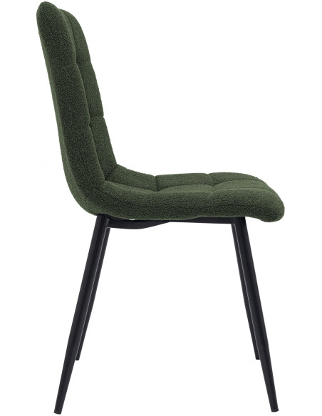 Chaise de salle à manger bouclette vert forêt Kuldīga