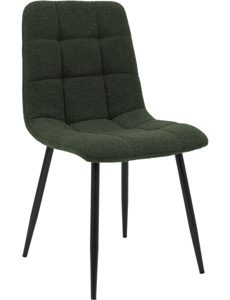 Chaise de salle à manger bouclette vert forêt Kuldīga