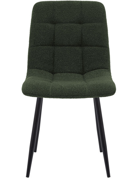 Chaise de salle à manger bouclette vert forêt Kuldīga