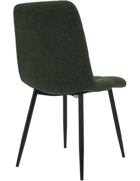 Chaise de salle à manger bouclette vert forêt Kuldīga
