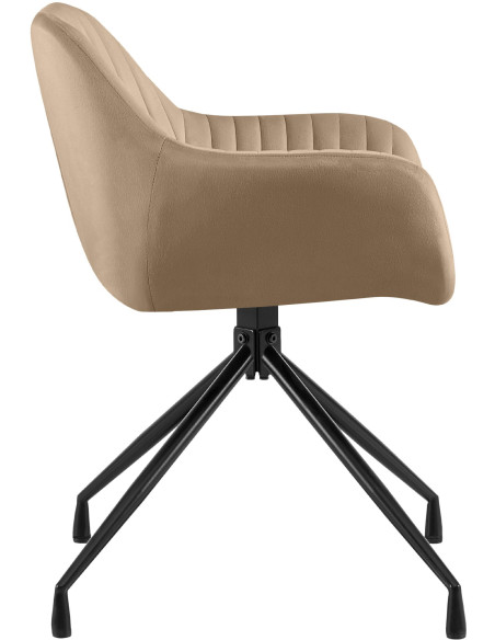Chaise de salle à manger velours taupe pivotante Nolen