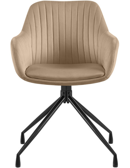 Chaise de salle à manger velours taupe pivotante Nolen