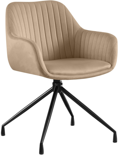 Chaise de salle à manger velours taupe pivotante Nolen