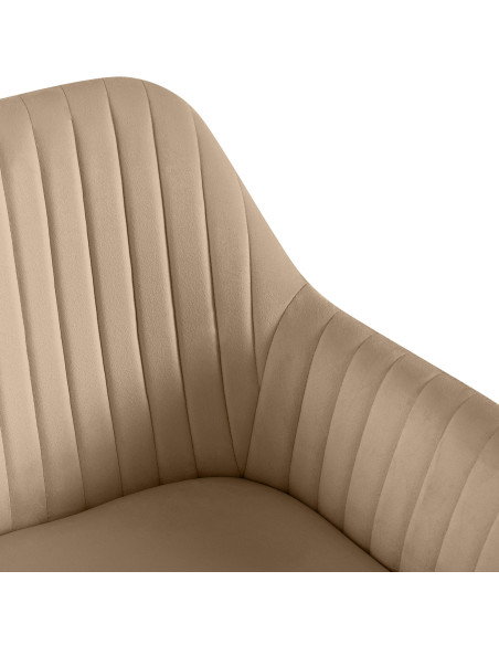 Chaise de salle à manger velours taupe pivotante Nolen