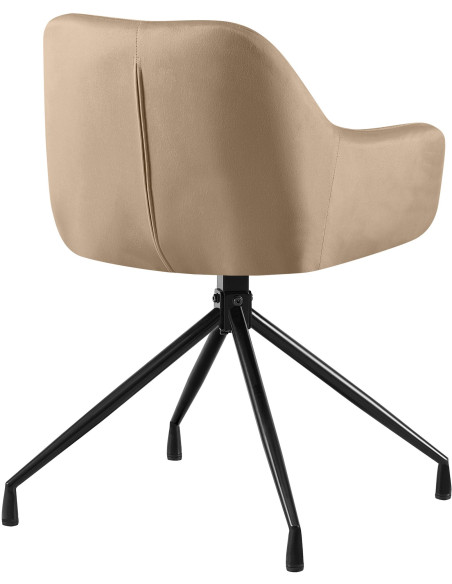 Chaise de salle à manger velours taupe pivotante Nolen