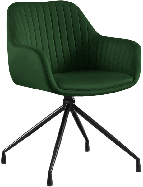 Chaise de salle à manger velours vert pivotante Nolen