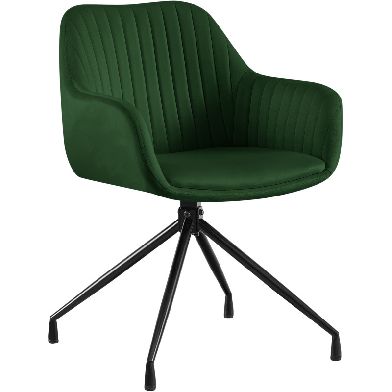 Chaise de salle à manger velours vert...