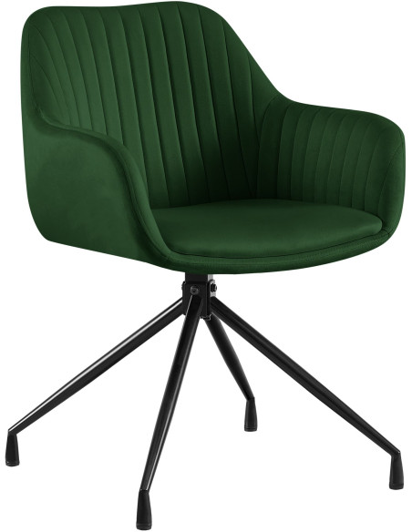 Chaise de salle à manger velours vert pivotante Nolen