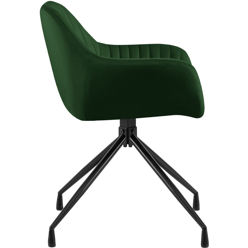 Chaise de salle à manger velours vert...