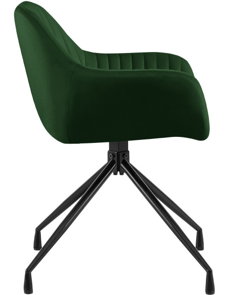 Chaise de salle à manger velours vert pivotante Nolen
