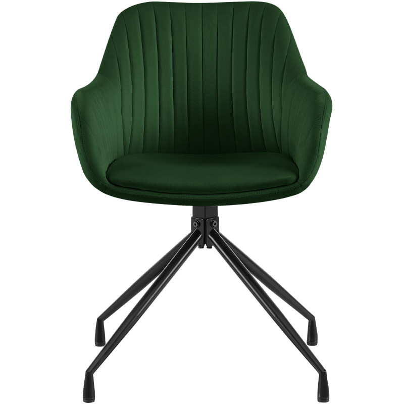 Chaise de salle à manger velours vert...