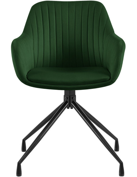 Chaise de salle à manger velours vert pivotante Nolen