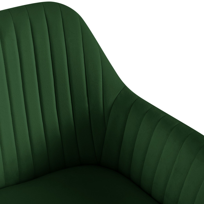 Chaise de salle à manger velours vert...