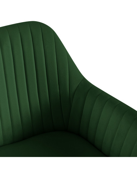 Chaise de salle à manger velours vert pivotante Nolen