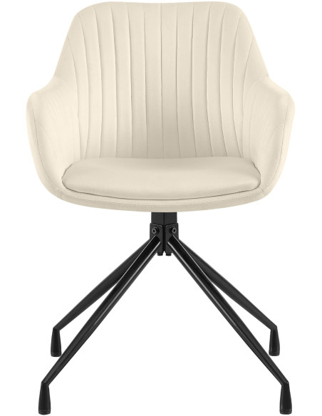Chaise de salle à manger velours crème pivotante Nolen